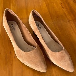 Clarks suede pumps.  Comfortable and New!